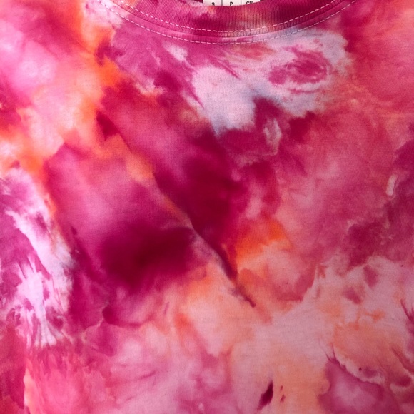 Pink and Orange Tie Dye Tee by Dye Trying Co. - Picture 3 of 4
